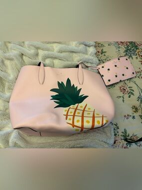 Pink Pineapple Tote Bag with Pineapple pouch